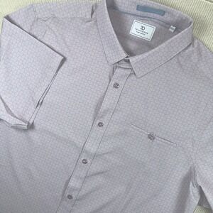 7Diamonds Palm 4-Way Stretch Short Sleeve Button Down Shirt XL Lavender SMK-7780